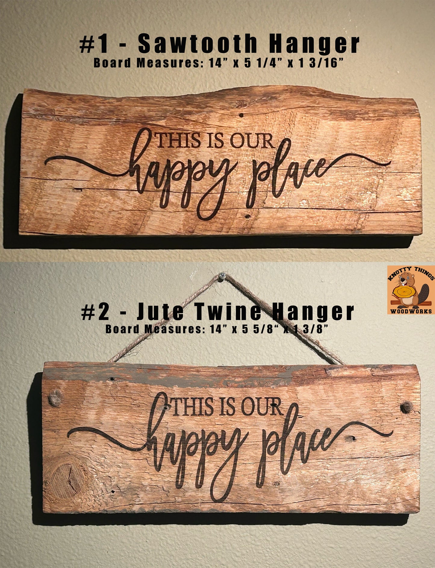 This is Our Happy Place Barn Wood Rustic Home Decor Sign