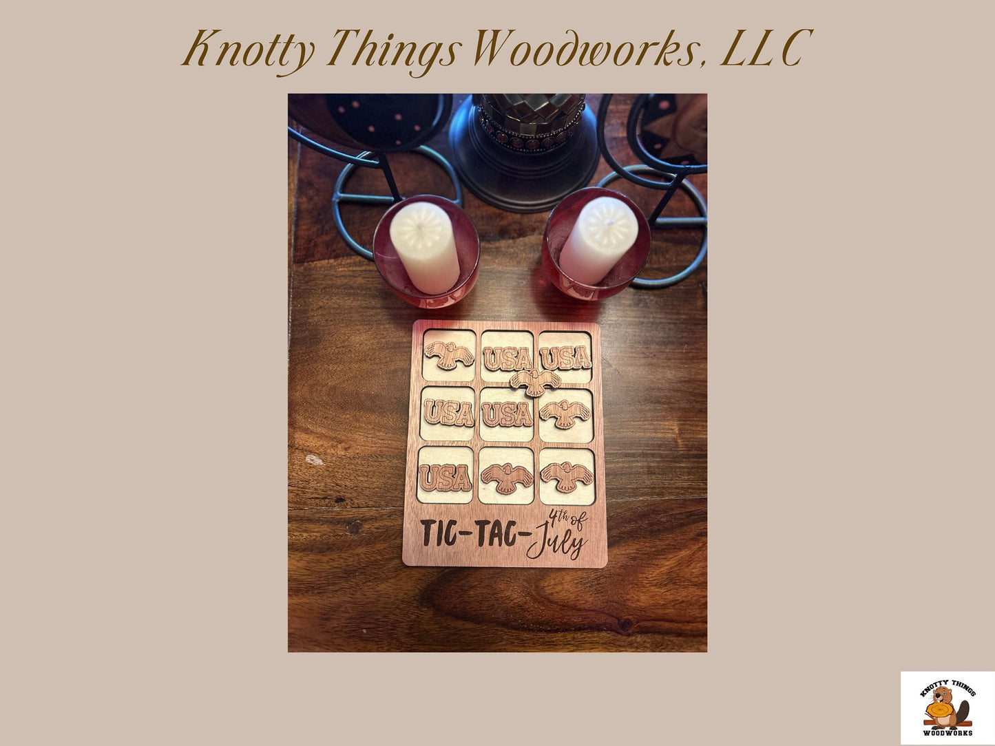 Tic Tac Toe Board Game - 4th of July Edition