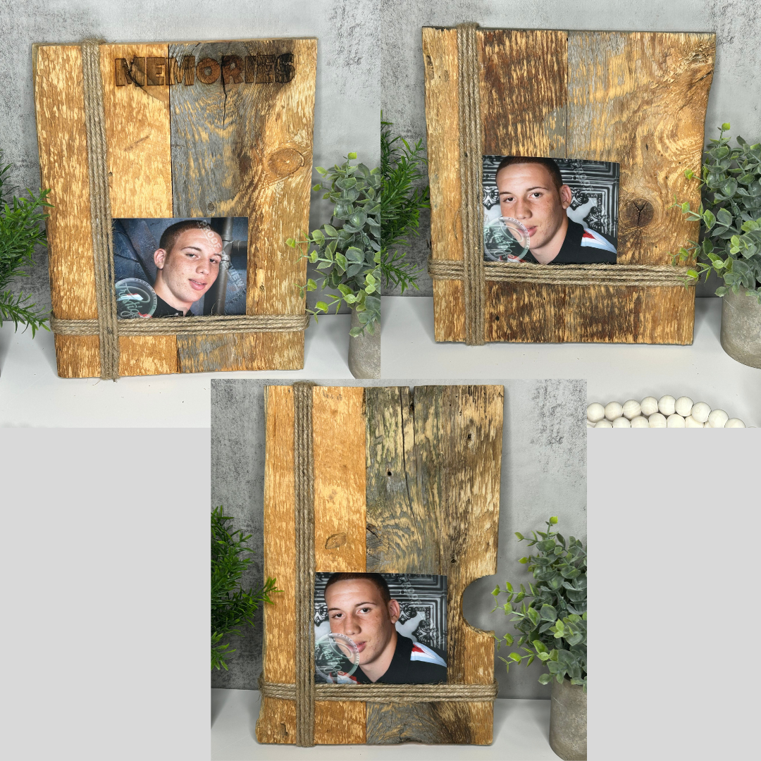 Rustic Barn Wood Frames with Twine