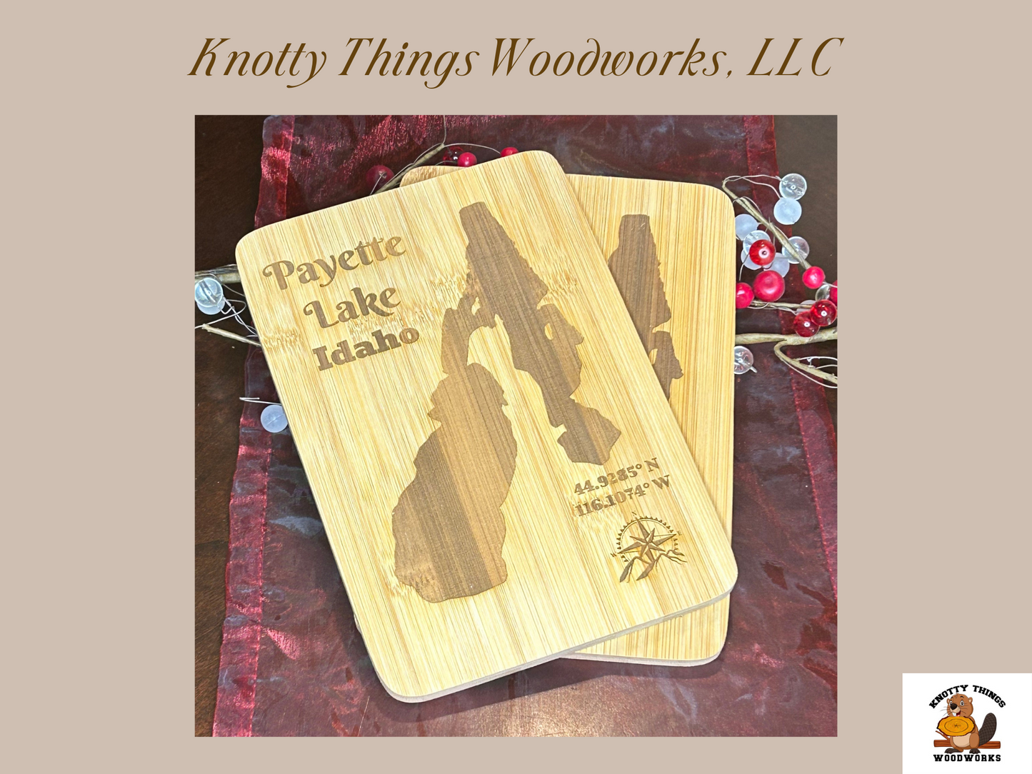 Wholesale Payette Lake Idaho Bamboo Cutting Board