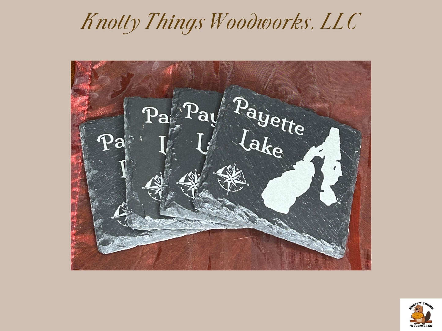 Wholesale Payette Lake Idaho Slate Coaster - Set of 4