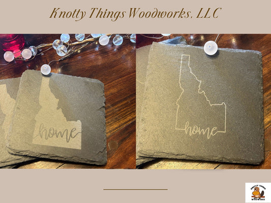 Wholesale Idaho Slate Coasters Outline or Silhouette - Set of 4