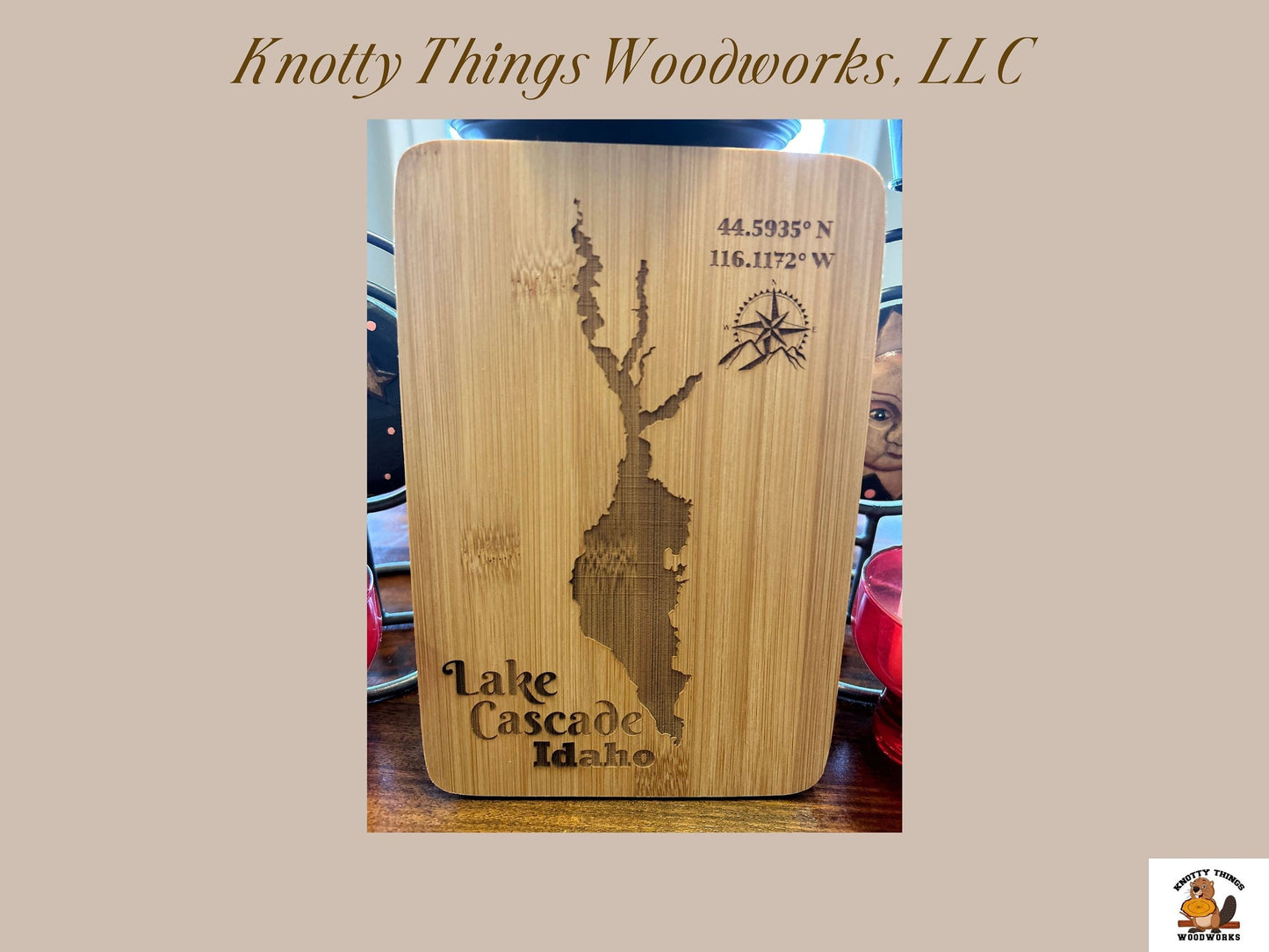 Wholesale Bamboo Lake Cascade Idaho Cutting Board