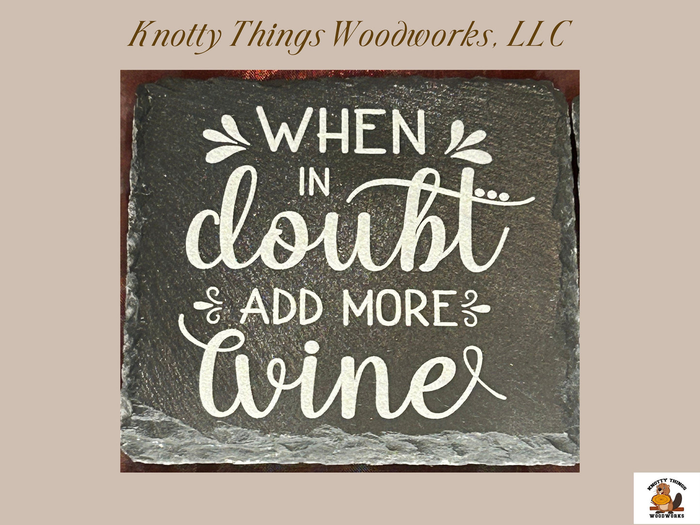 Wholesale Funny Wine Slate Coasters - Set of 4 - Different Quote on Each