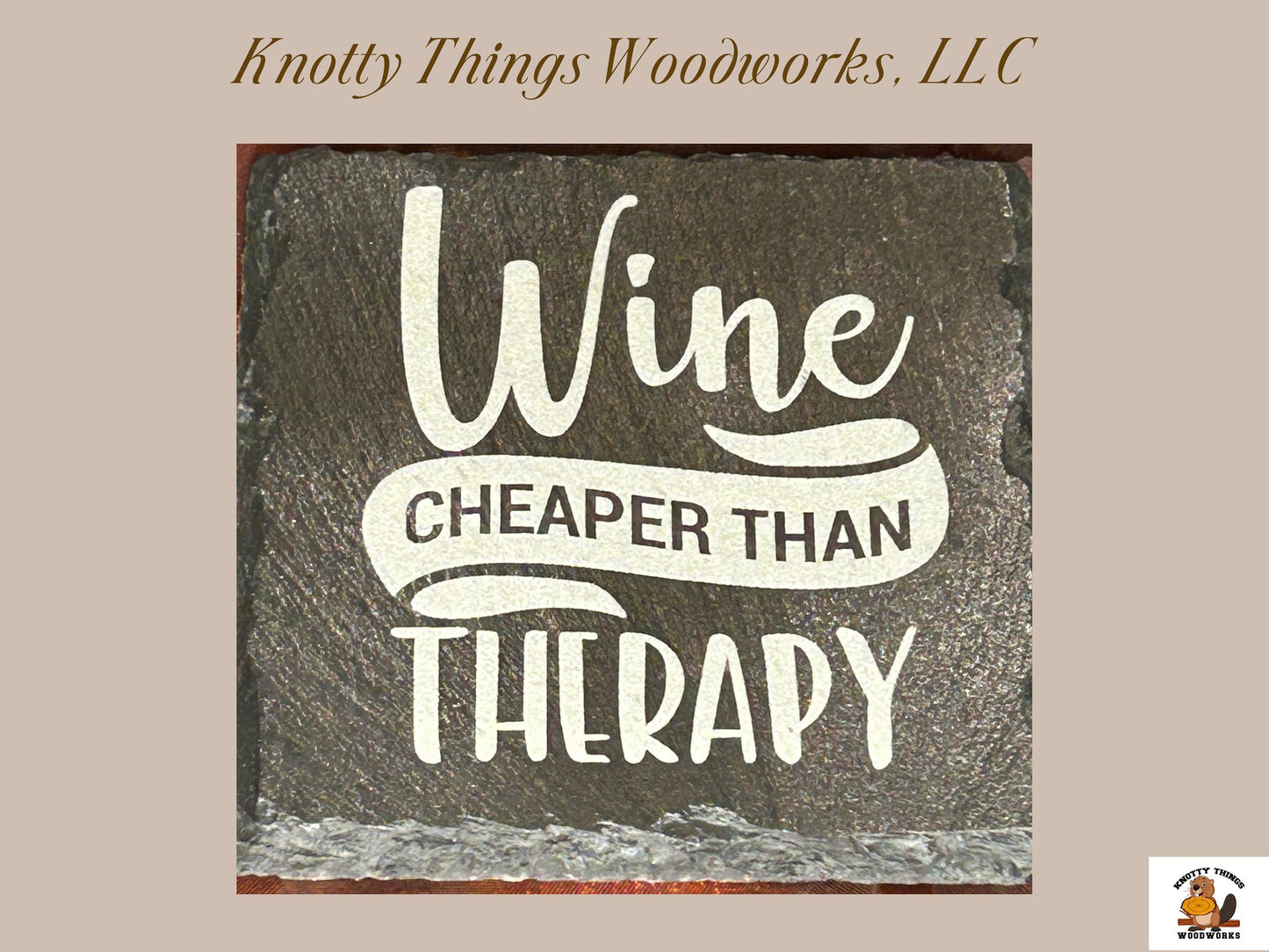 Wholesale Funny Wine Slate Coasters - Set of 4 - Different Quote on Each