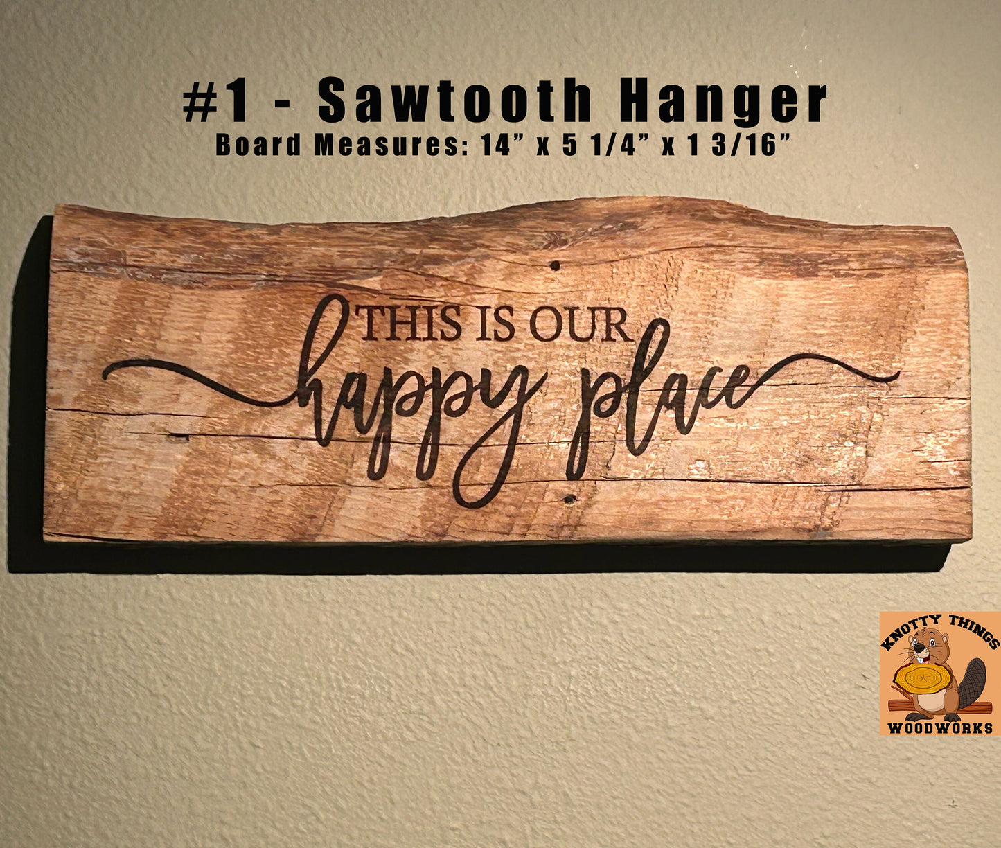 This is Our Happy Place Barn Wood Rustic Home Decor Sign