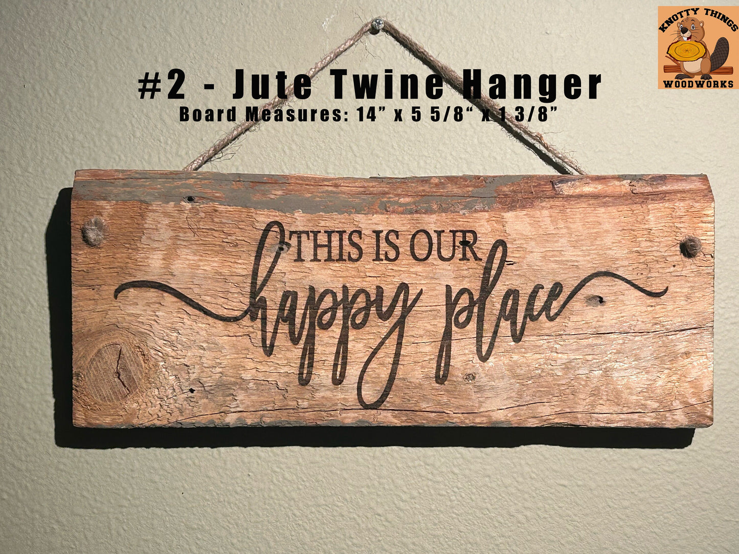 This is Our Happy Place Barn Wood Rustic Home Decor Sign